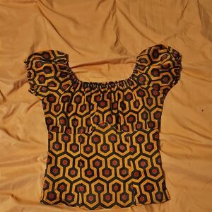 Pin Up Girl Clothing Hotel Hexagon Peasant Blouse. Original Run.
